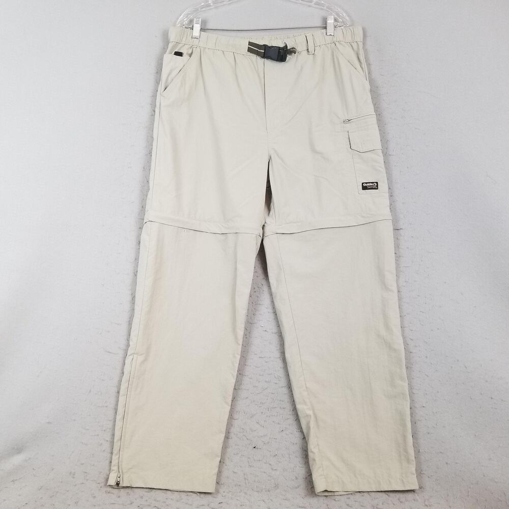 Guide Series Packable Pants Mens 36 Beige Nylon Convertible Zip Off Hiking
